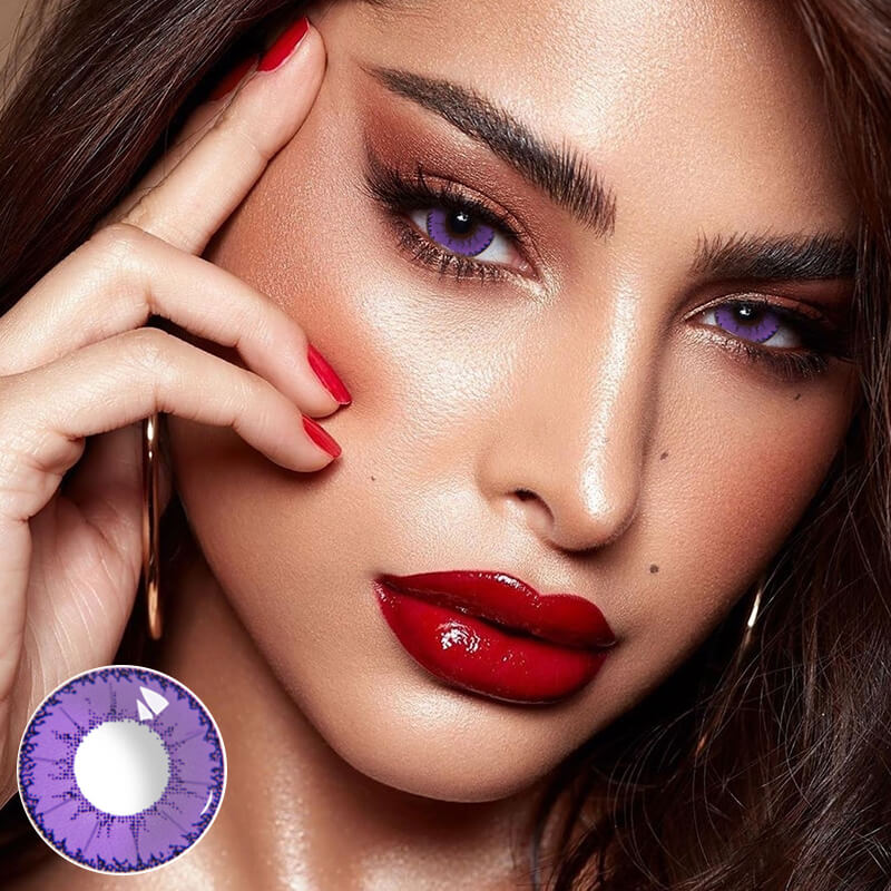 1-Day 10Pcs Little Devil Purple Daily Disposable 10Pcs Color Contact Lenses