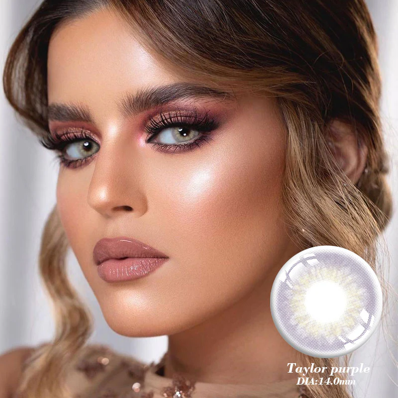 1-Day 10Pcs  DNA Taylor Voilet Pink Daily Disposable 10Pcs Color Contact Lenses