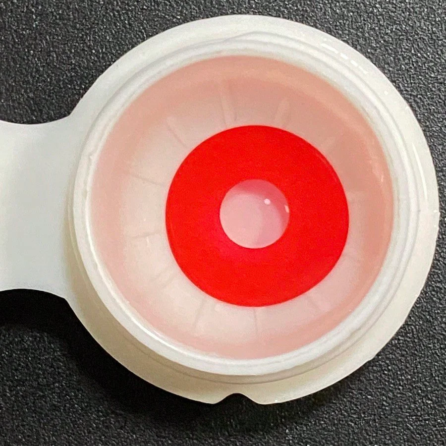 1Pair/2Pces Red Block Contact Lenses Colored Cosmetic Beauty Contact Lens For Dark Eye Lens 14.2mm