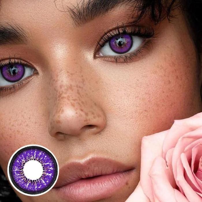 Love Word Purple Color Contact Lenses