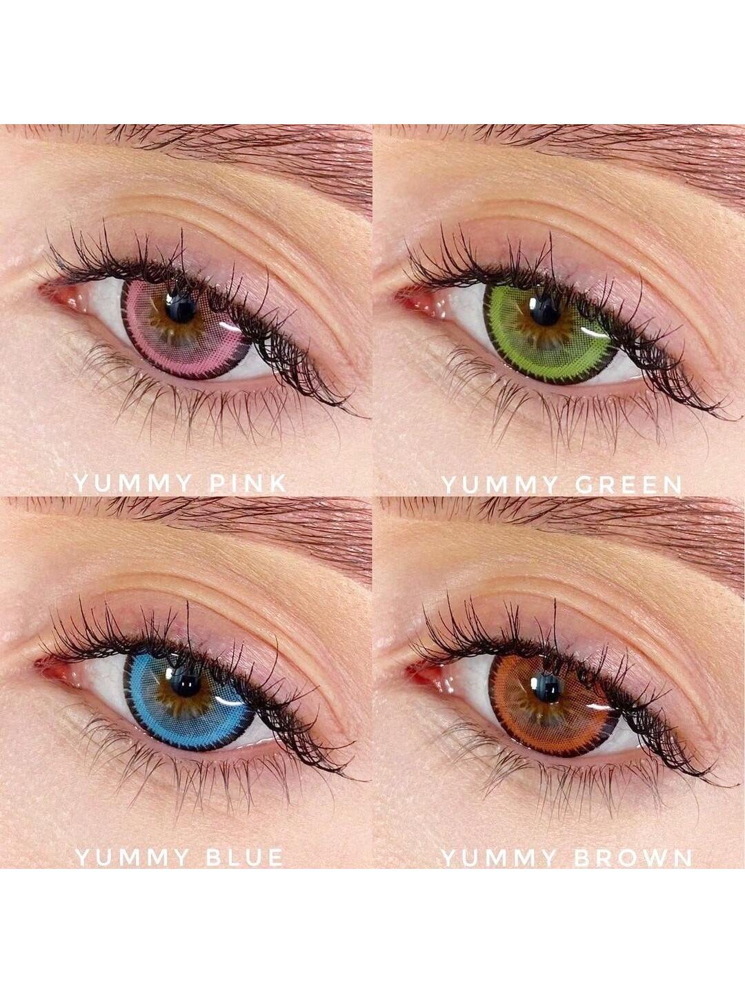 1Pairs Yummy Brown Yearly Cosmetic Eye Lenses Natural Contact Lenses