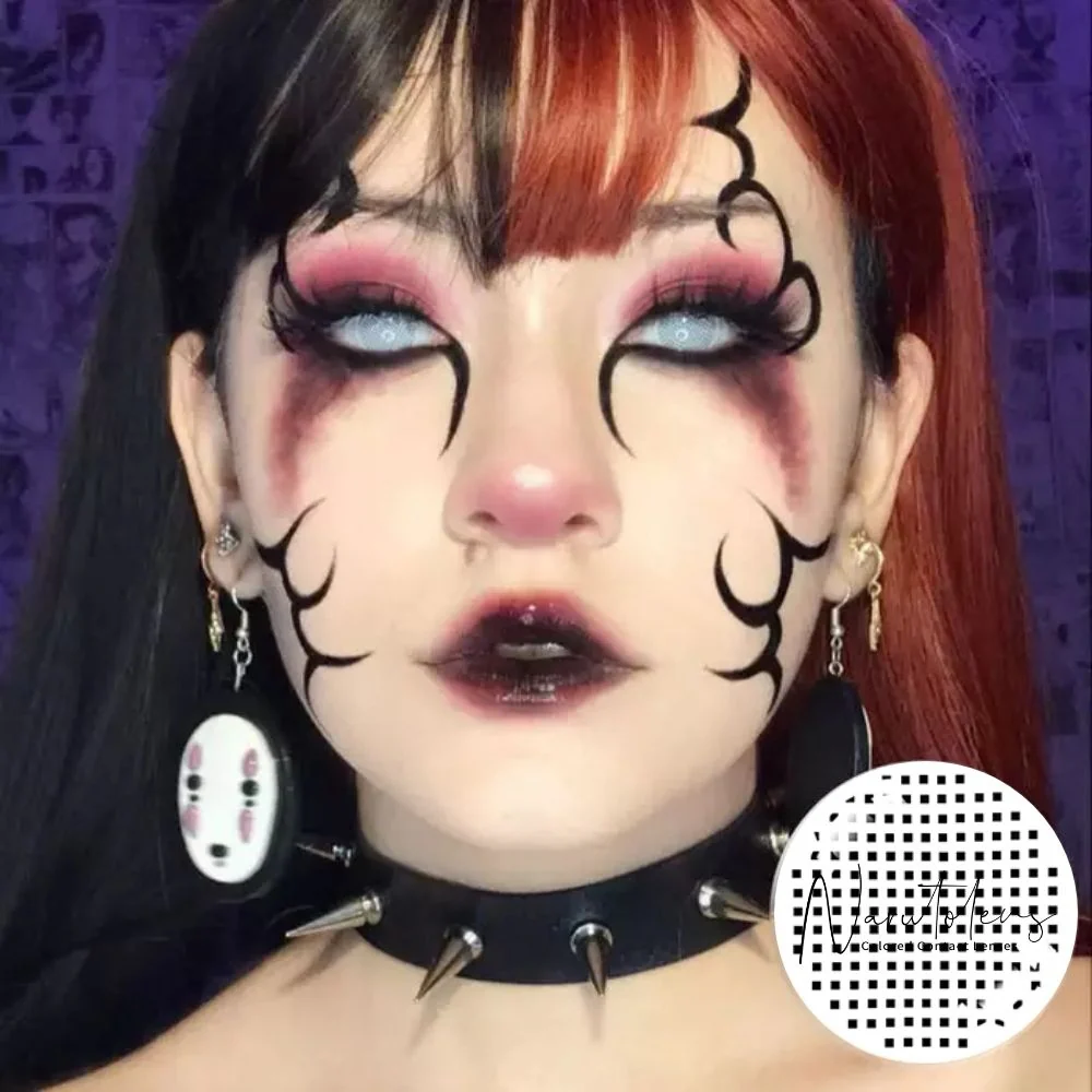 White Mesh Halloween Color Contact Lenses