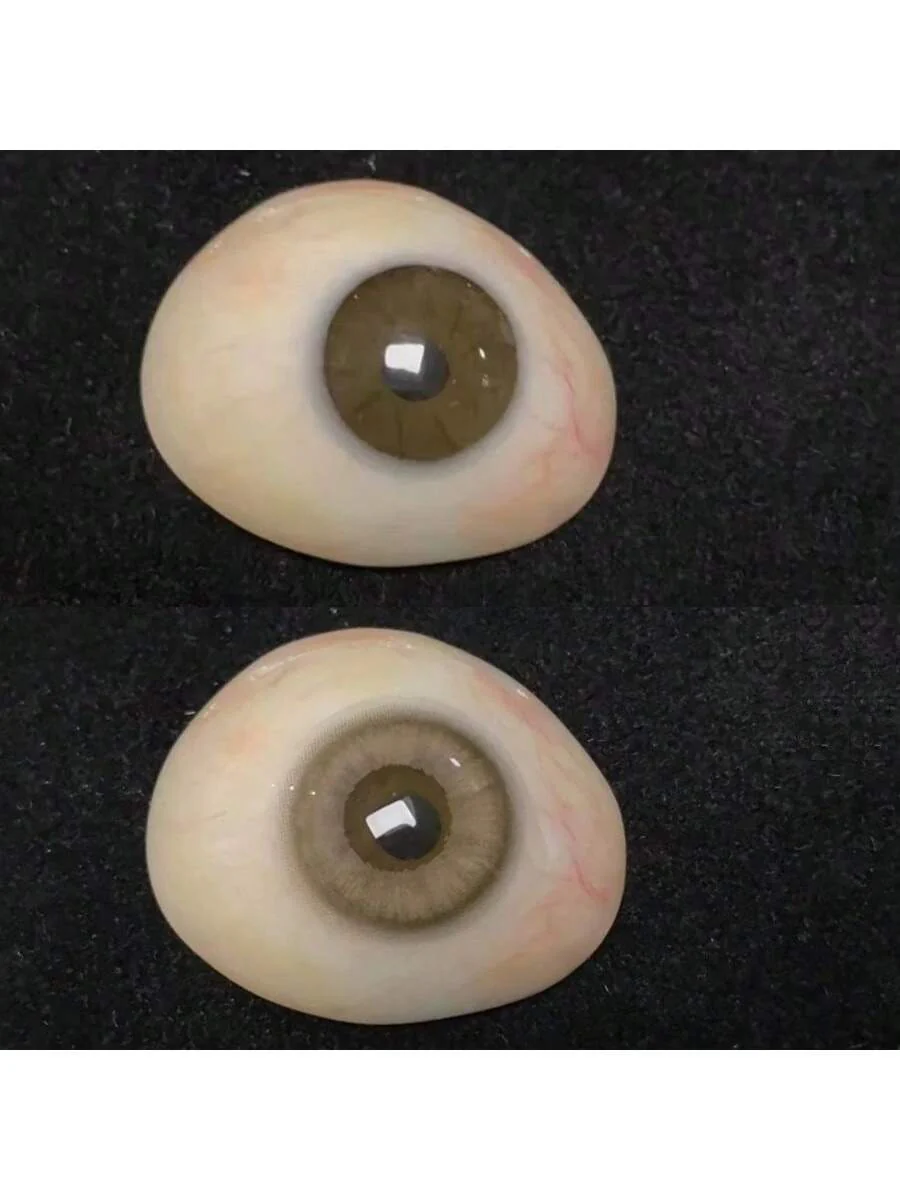 1Pairs Vanilla Brown Yearly Cosmetic Eye Lenses Natural Contact Lenses