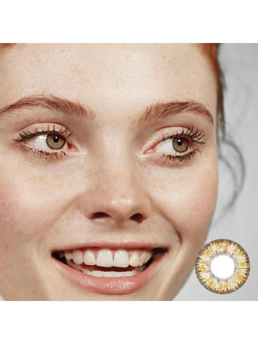1Pairs/2Pces Elegant Brown Colored Contact Lenses 1 Year Disposable 14.2mm