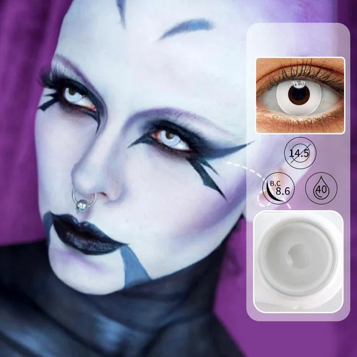 White Block Halloween Color Contact Lenses