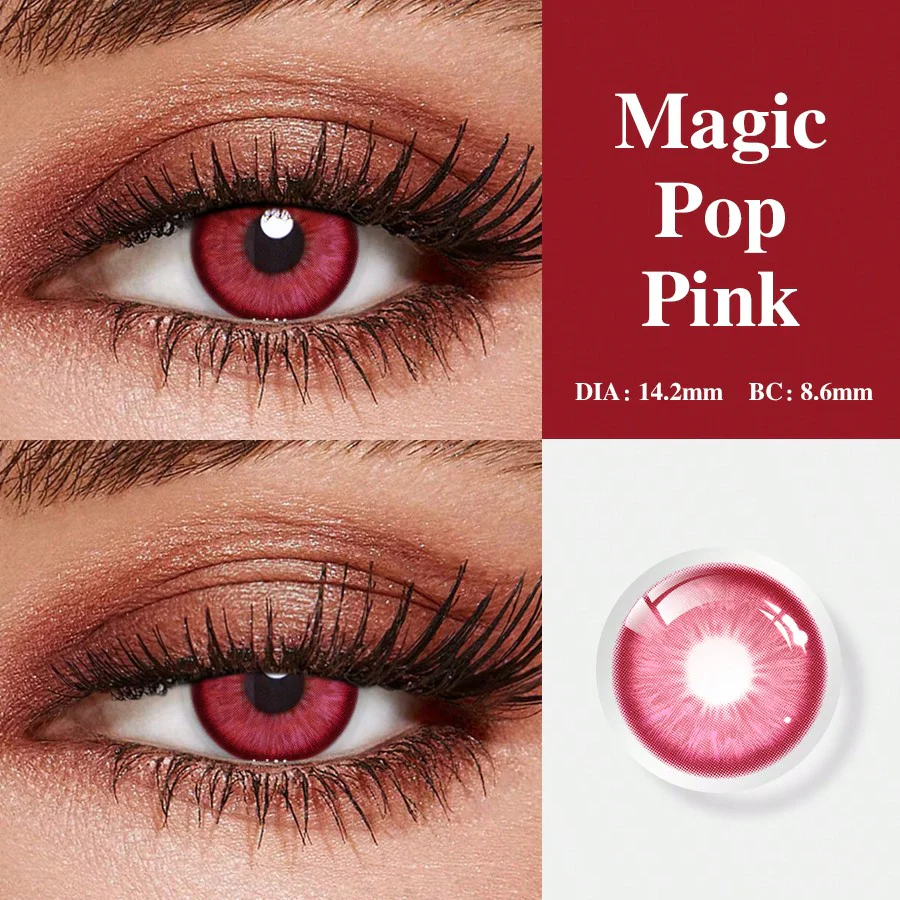 1 Pair Magic Pop Cosmetic Contact Lens Purple Disposable Eye Makeup 14.2mm Natural Lenses