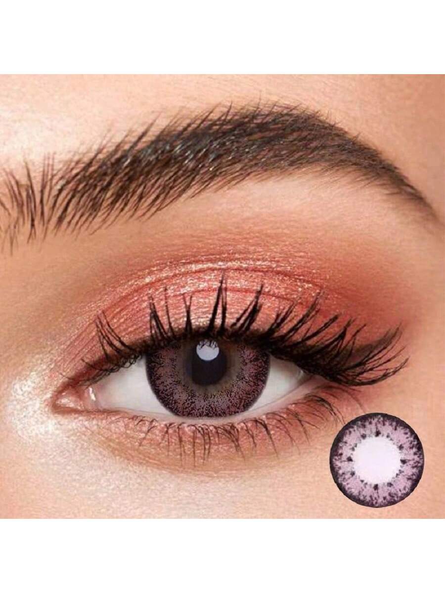1Pairs/2Pces Pluto Pink Coffee Contact Lenses Colored Cosmetic Beauty Contact Lens For Dark Eye Lens 14.2mm