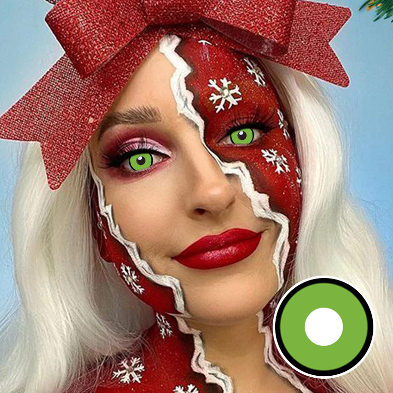 Black Green Block Crazy Contact Lenses