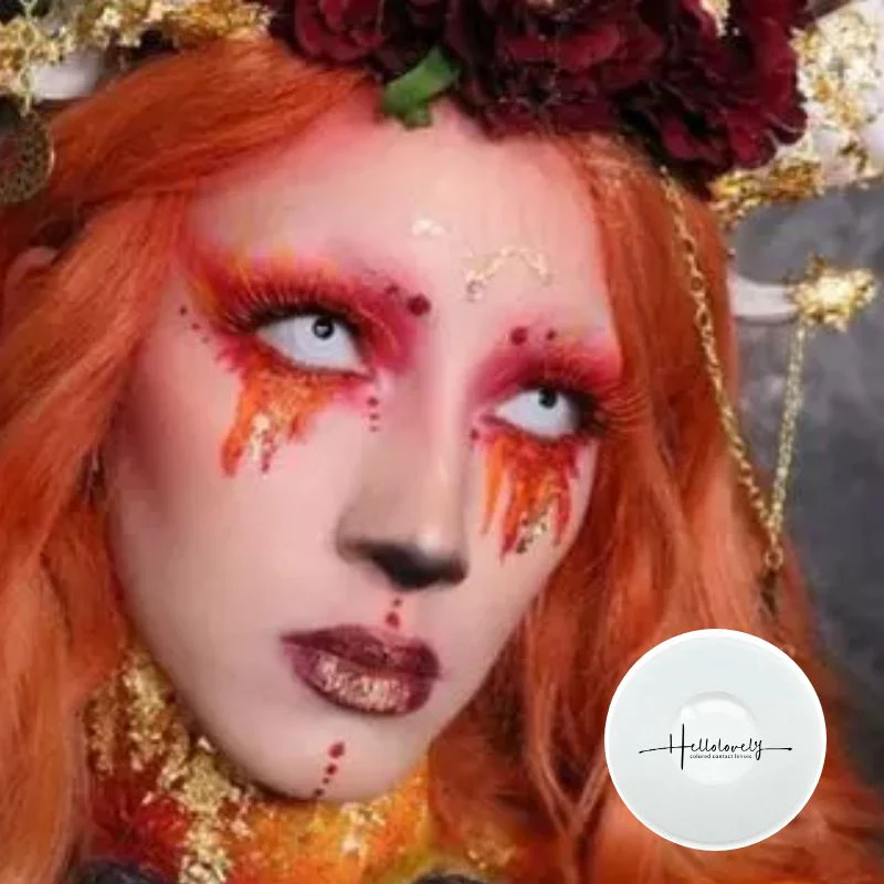 White Block Halloween Color Contact Lenses