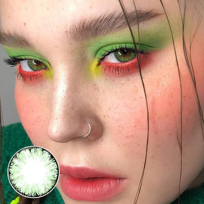 Glitter(Big Eye) Green Color Contact Lenses
