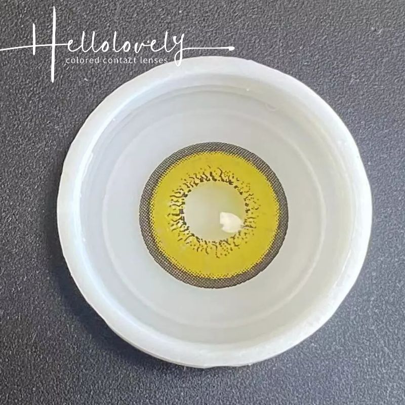 Love Word Yellow Color Contact Lenses