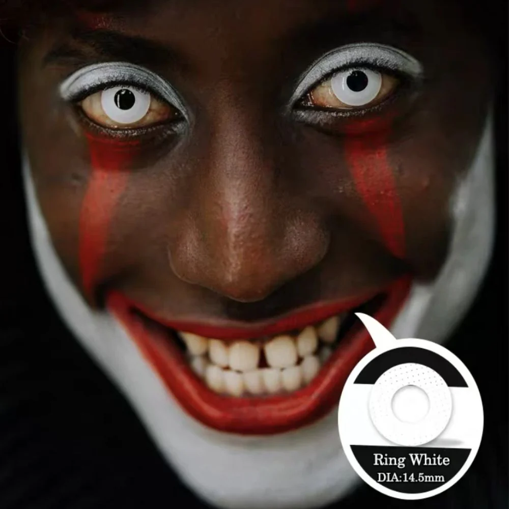 White Block Halloween Color Contact Lenses