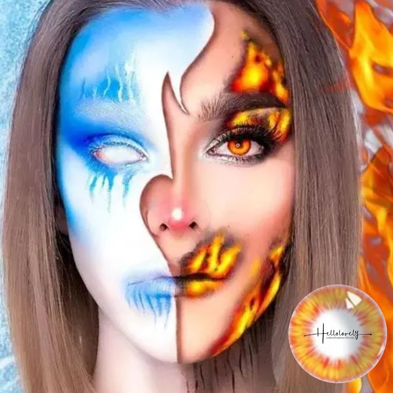 Orange Fire Cosplay Contact Lenses【PRESCRIPTION】
