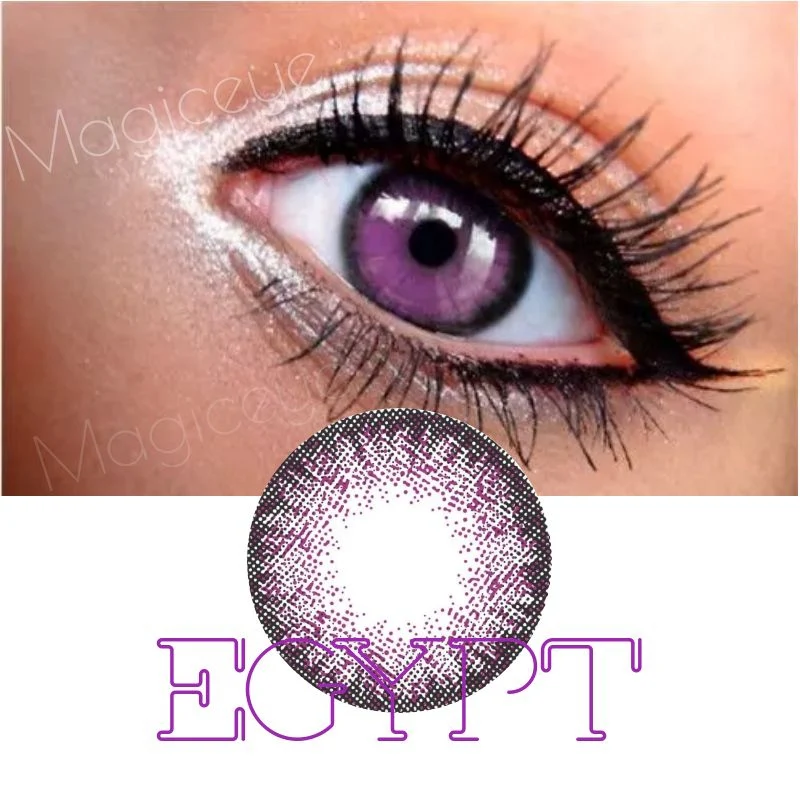 1-Day 10Pcs Egypt Purple Daily Disposable 10Pcs Color Contact Lenses 【Prescription】