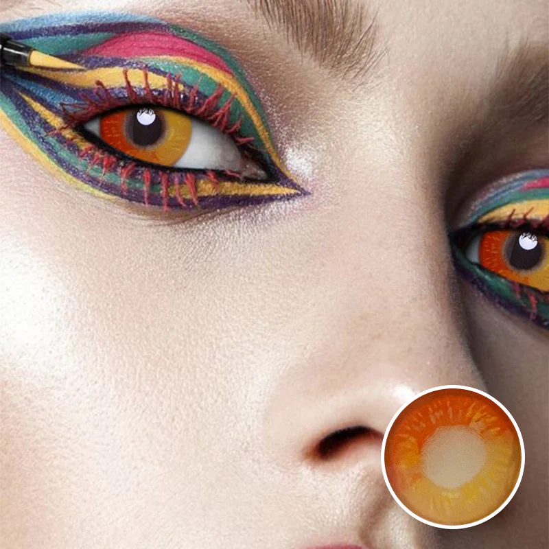 Anime  Orange Crazy Contact Lenses
