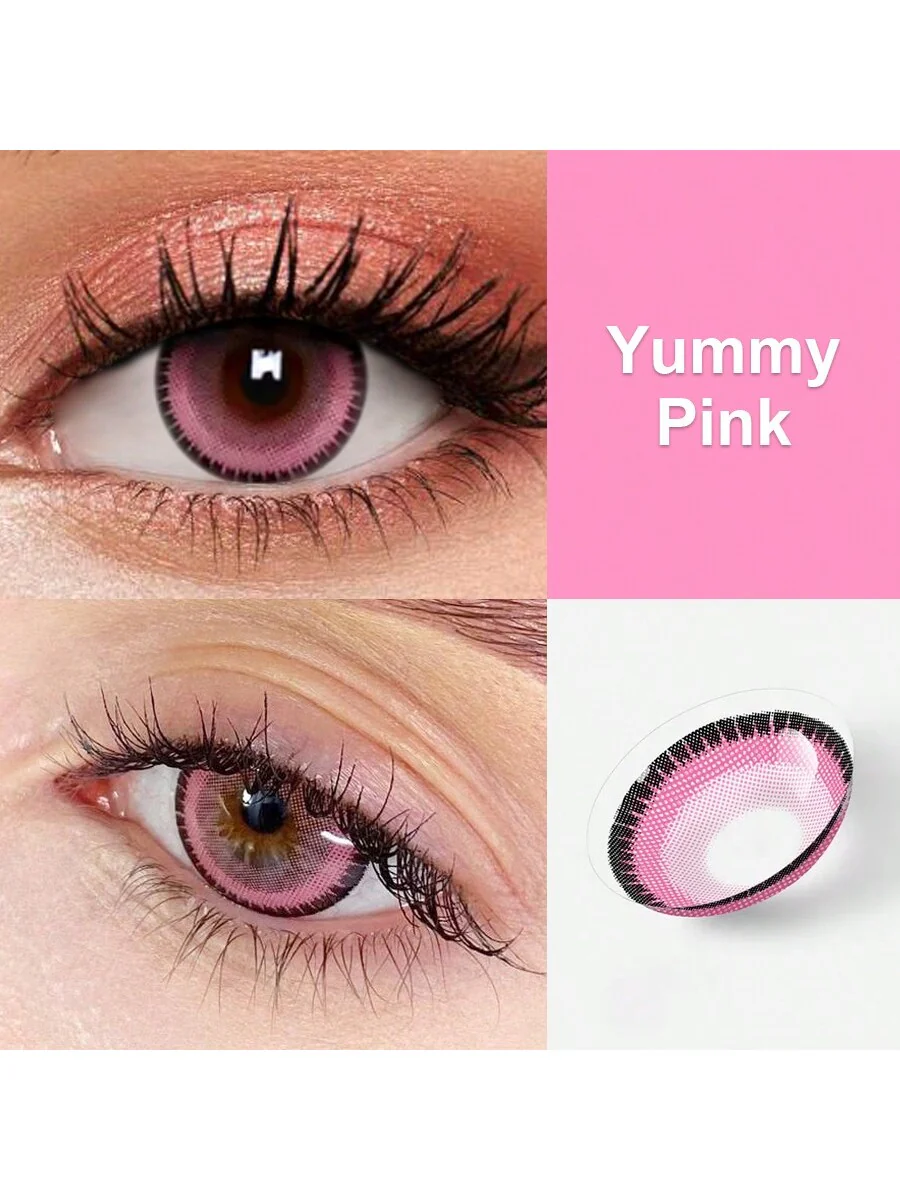 1Pairs Yummy Brown Yearly Cosmetic Eye Lenses Natural Contact Lenses