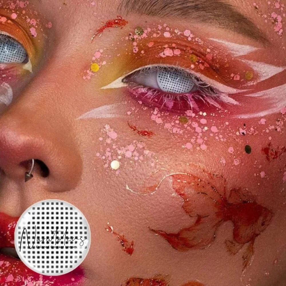 White Mesh Halloween Color Contact Lenses