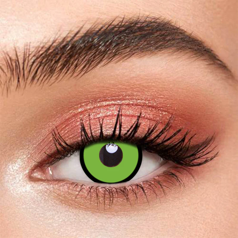 Black Green Block Crazy Contact Lenses