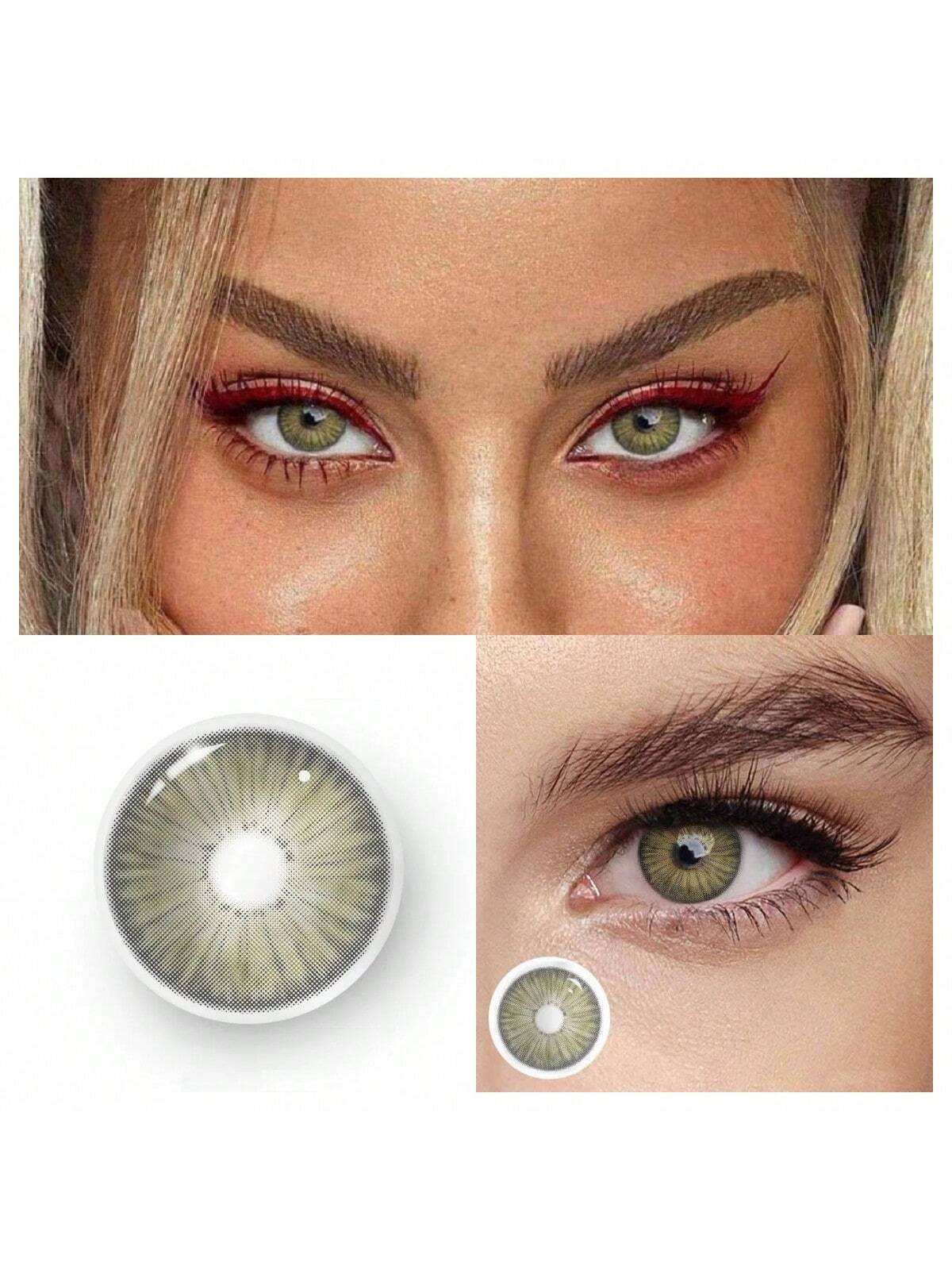 1Pair/2Pces Magiceye New York Ⅱ Appeal Gary Brown Contact Lenses Colored Cosmetic Beauty Contact Lens For Dark Eye Lens 14.2mm