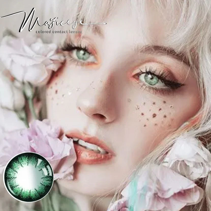 Water Drop Green Color Contact Lenses