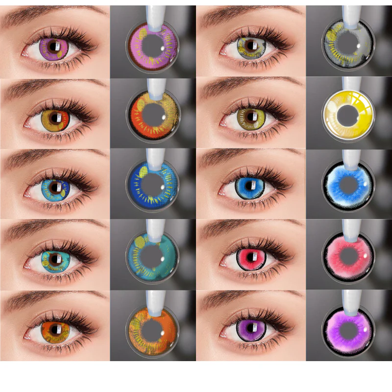 Anime Red Purple Crazy Contact Lenses