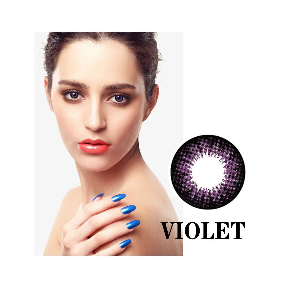 Water Drop Purple Color Contact Lenses