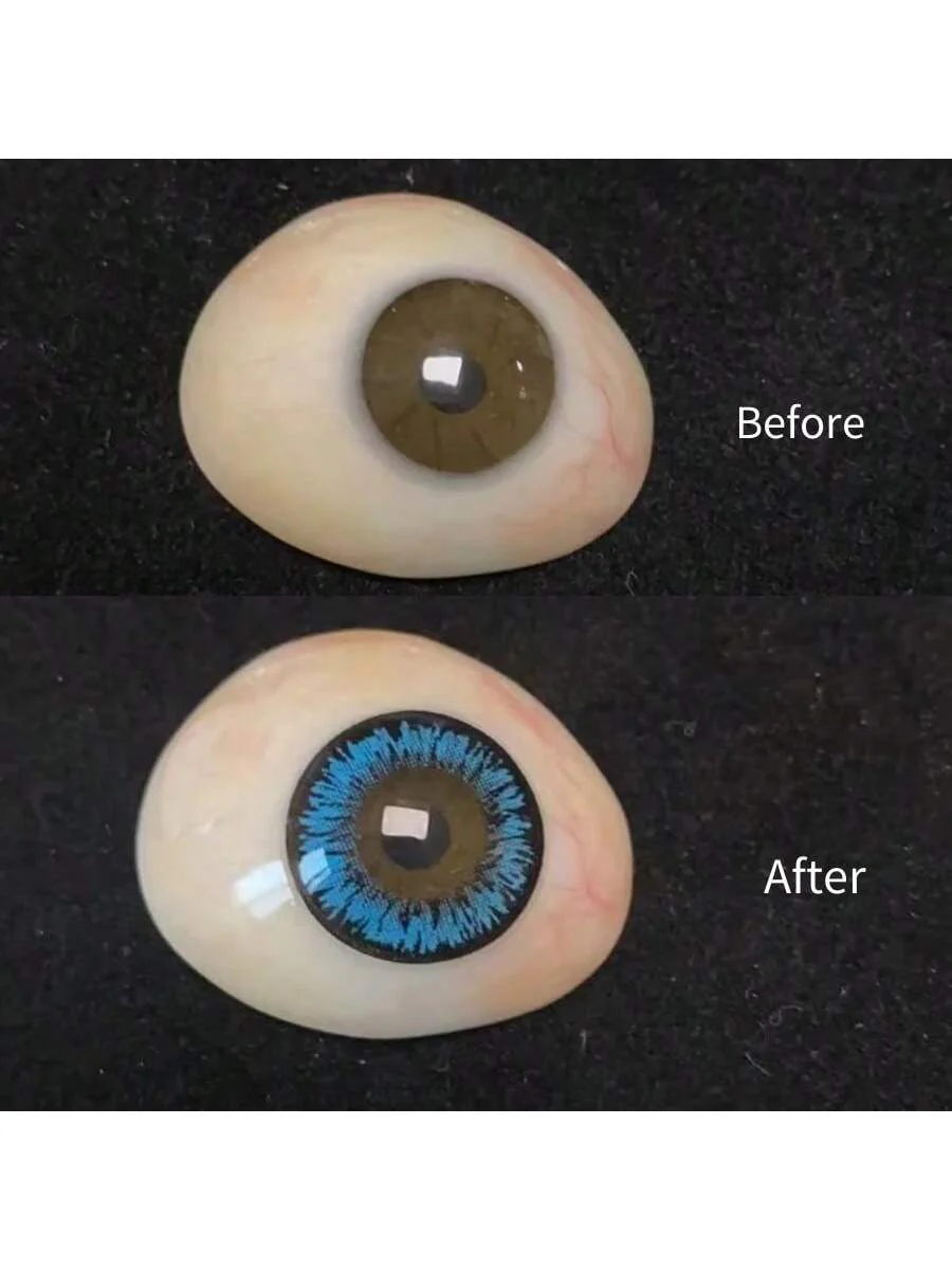 1Pairs Hera Blue Yearly Cosmetic Eye Lenses Natural Contact Lenses 14.2mm