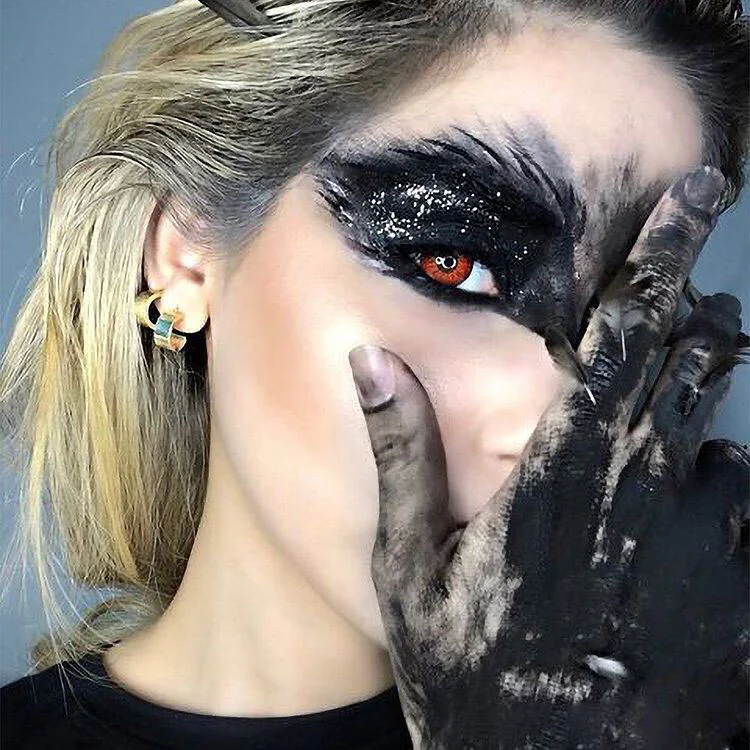 1-Day 10PcsIce Snow Red Daily Disposable 10Pcs Color Contact Lenses