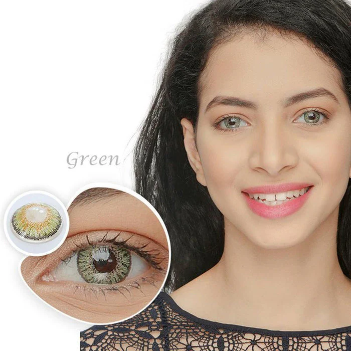 Three Tone Green Color Contact Lenses【Prescription】