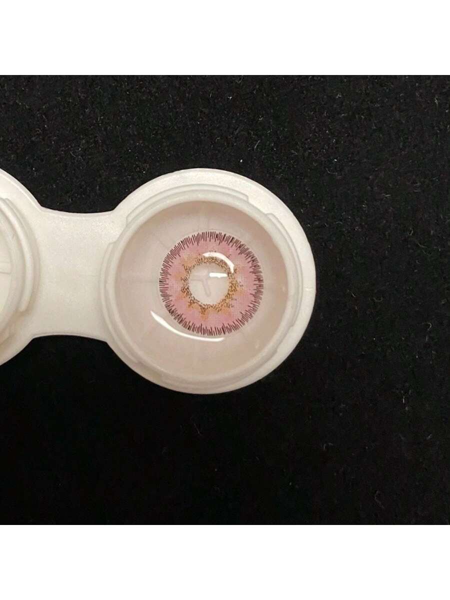 1Pairs/2Pces Elegant Pink Colored Contact Lenses 1 Year Disposable 14.2mm