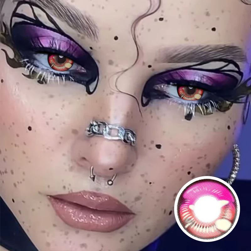 Anime Red Purple Crazy Contact Lenses