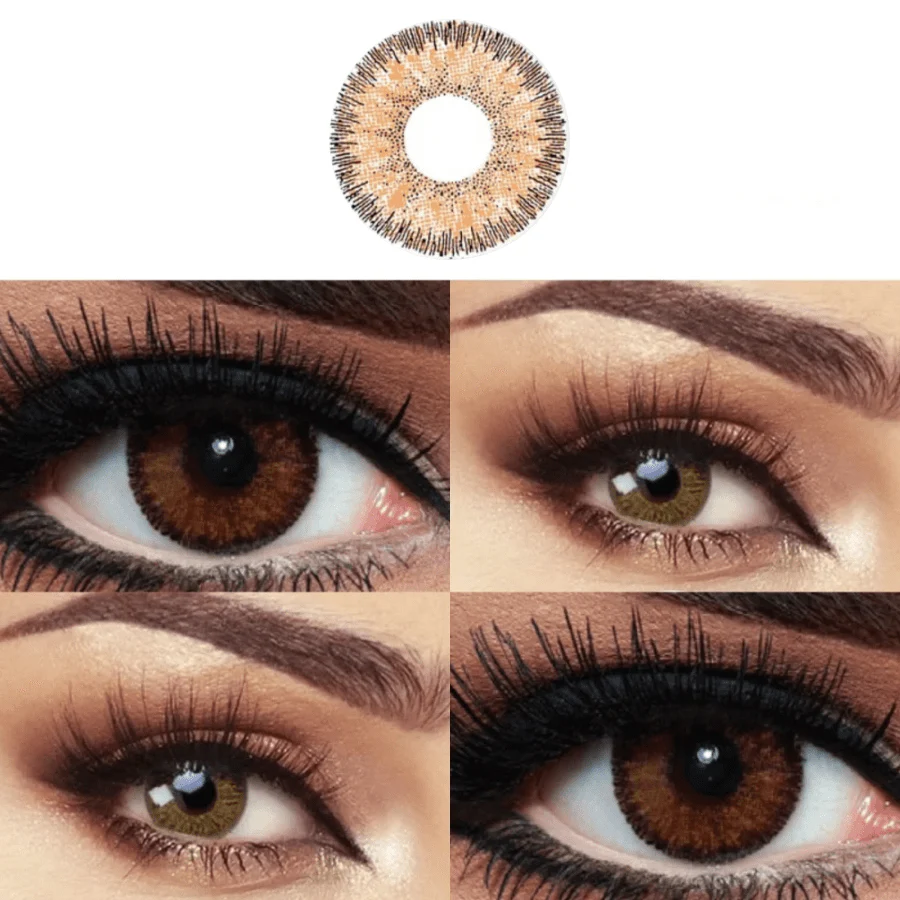 1Pairs/2Pces Elegant Brown Colored Contact Lenses 1 Year Disposable 14.2mm