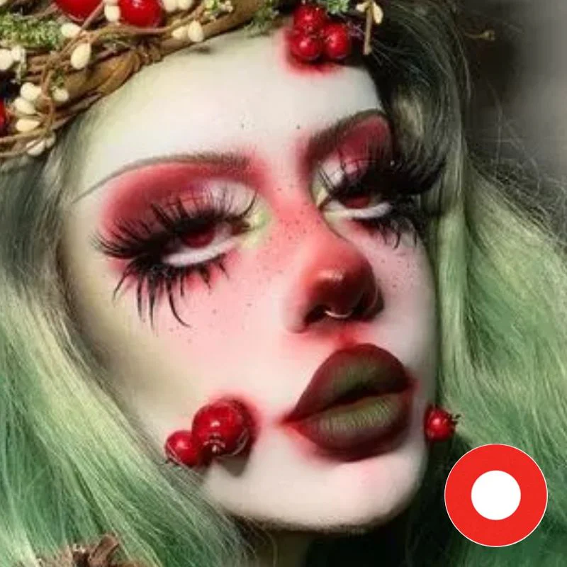 Red Block Halloween Color Contact Lenses