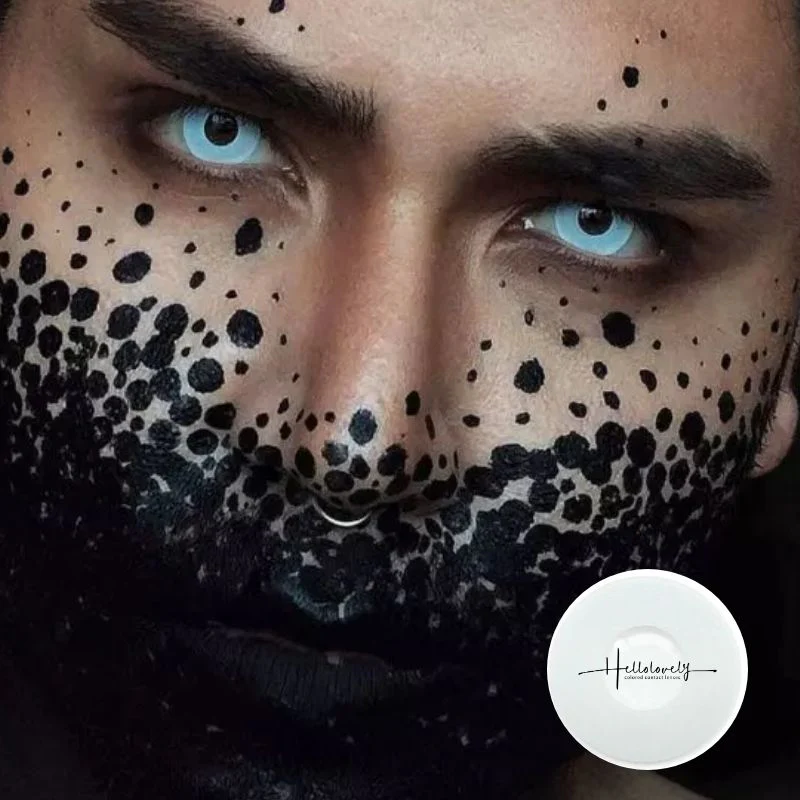 White Block Halloween Color Contact Lenses