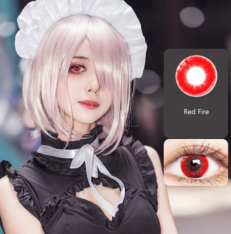 Red Fire Cosplay Color Contact Lenses
