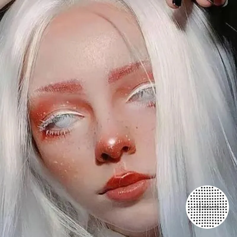 White Mesh Halloween Color Contact Lenses