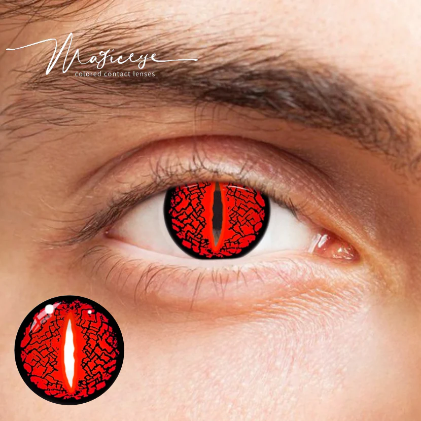Lizard Eye Cosplay Pink Color Contact Lenses
