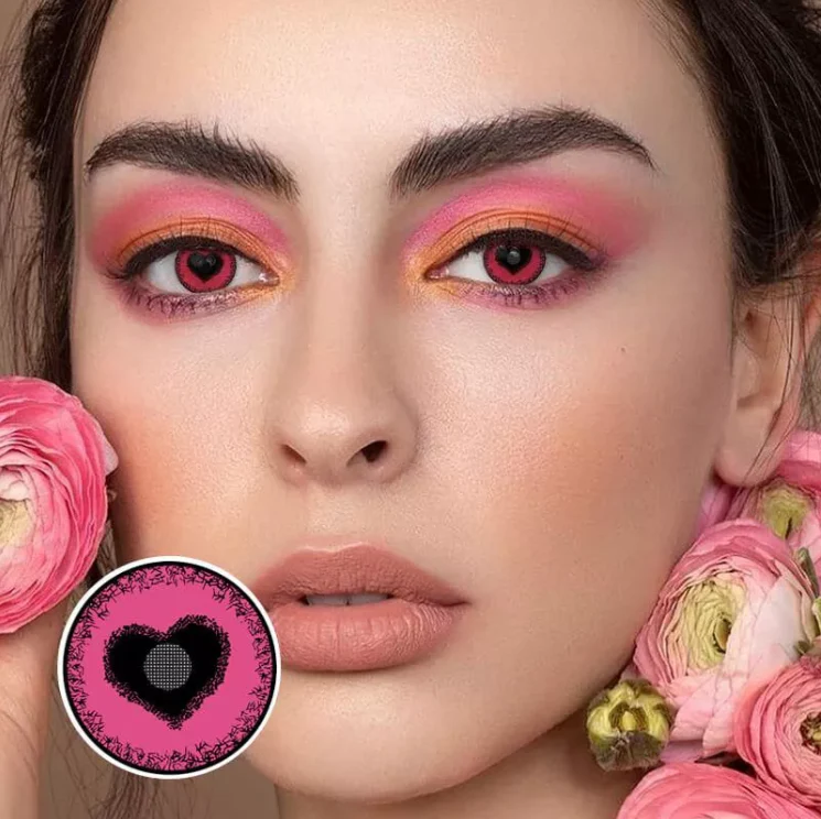 Anime Yandere Pink Hurt Cosplay Contact Lenses