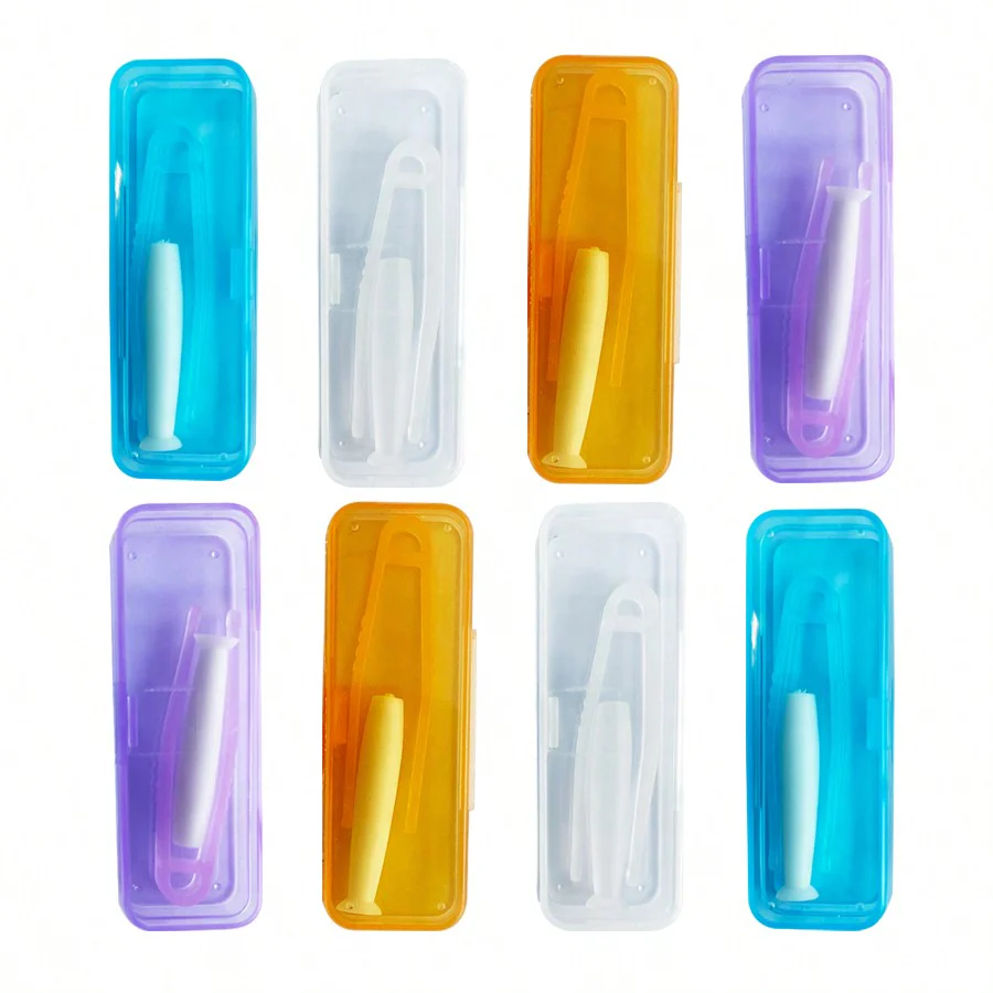 5 Pcs Portable Contact Lens Stick Tool Case Set (Inserter/Remover+Tweezer With Soft Tip)