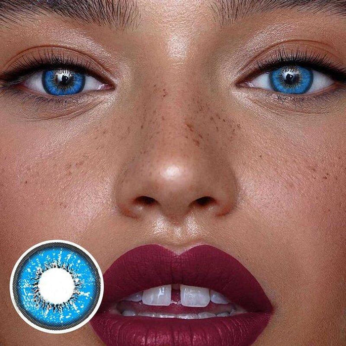Love Word Blue Crazy Color Contact Lenses