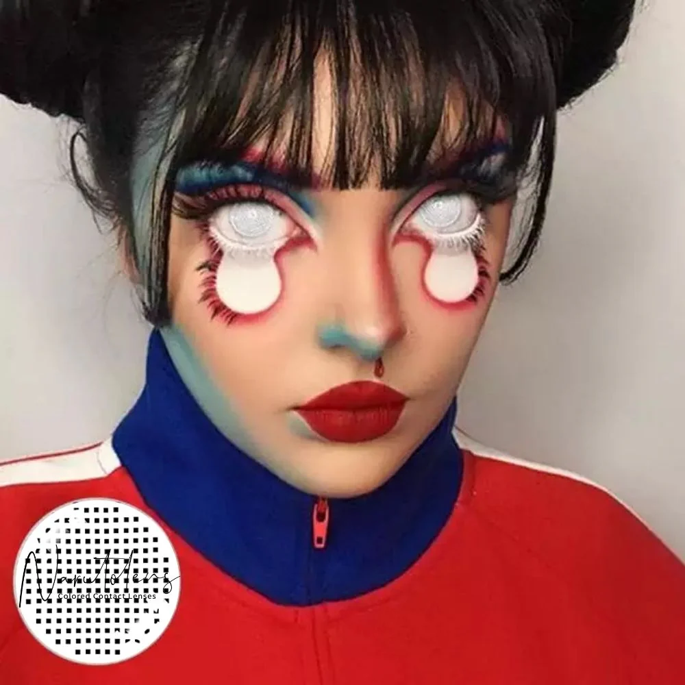White Mesh Halloween Color Contact Lenses
