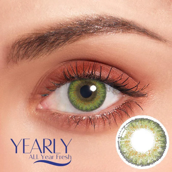 1-Day 10Pcs Three Tone Green Color Contact Lenses【Prescription】