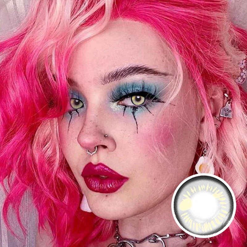 Anime Gray Crazy Contact Lenses