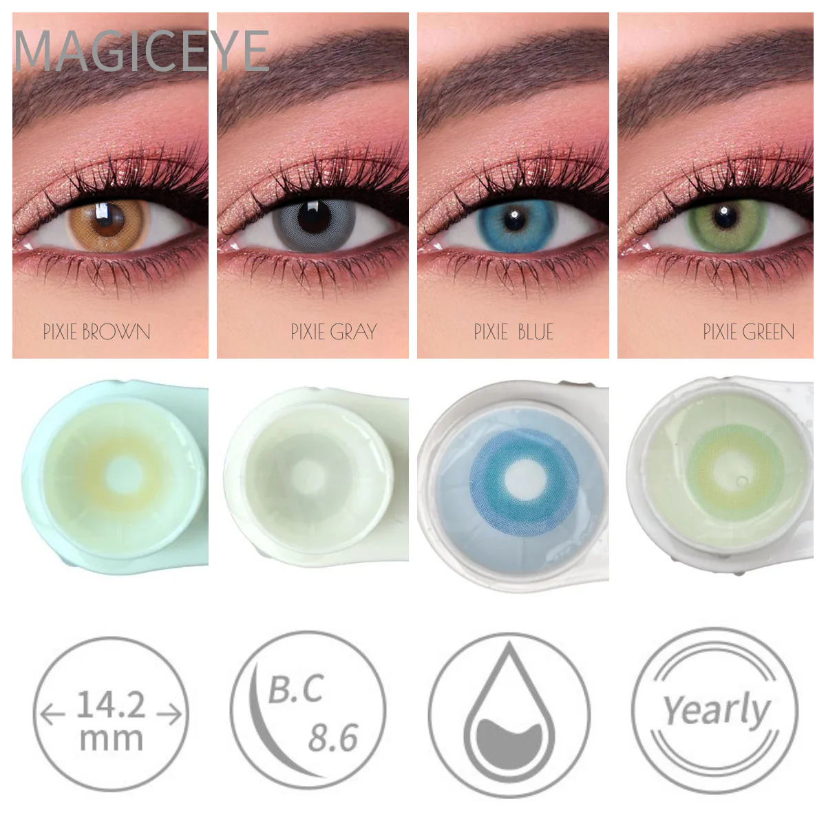 【NEW】Pixie Green Daily Disposable 10Pcs Color Contact Lenses