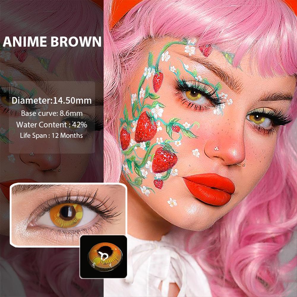 Anime  Orange Crazy Contact Lenses