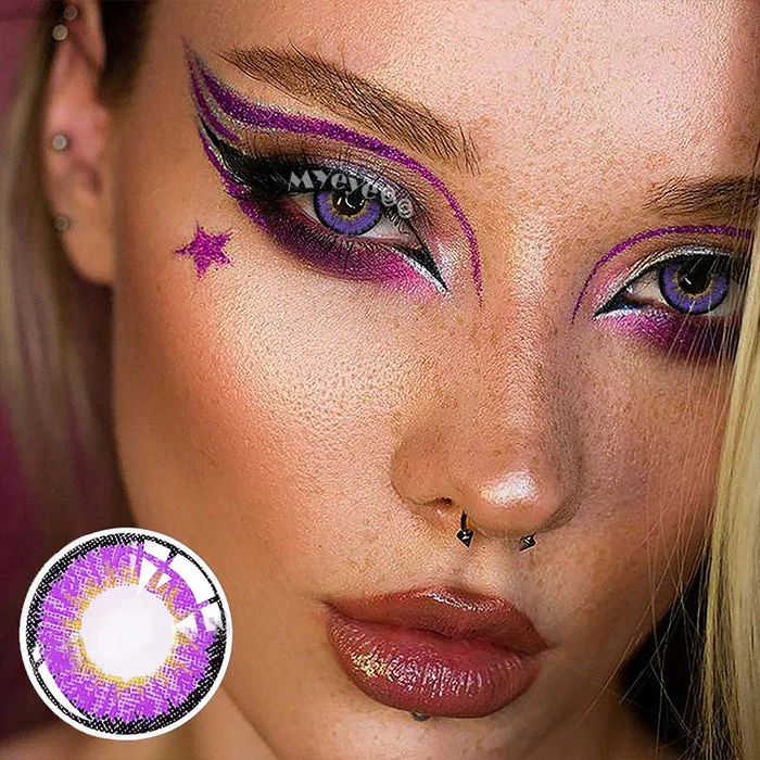 【NEW】Ice Snow Purple Daily Disposable 10Pcs Color Contact Lenses