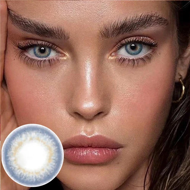 1-Day 10Pcs DNA Taylor Blue Grey Daily Disposable 10Pcs Color Contact Lenses