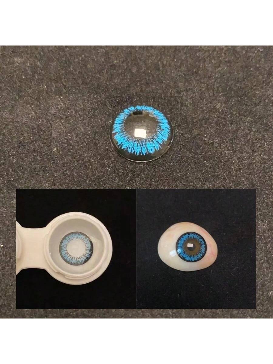 1Pairs Hera Blue Yearly Cosmetic Eye Lenses Natural Contact Lenses 14.2mm