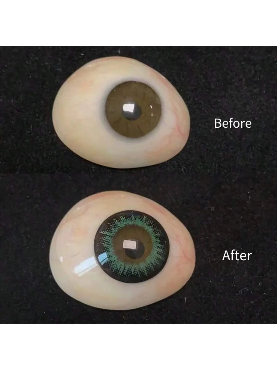 1Pairs Medusa Green Yearly Cosmetic Eye Lenses Natural Contact Lenses 14.2mm