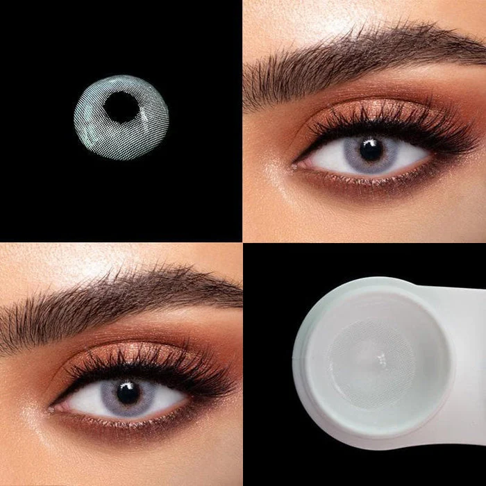 Lemon Greyish Snow Flake White Color Contact Lenses 【Prescription】